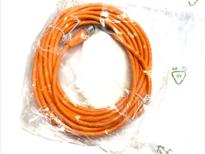 NEW IFM M12 MALE CORDSET 5M PVC ORANGE IP69K