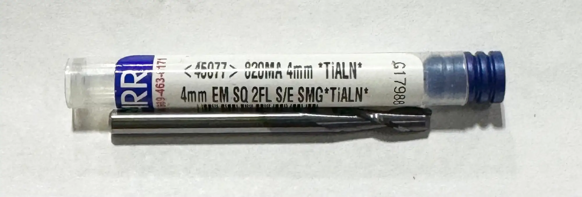 Garr 4mm Carbide End Mil 2 Flute TiAlN Coating USA Made 45077