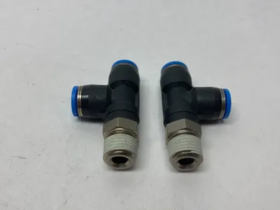 USED FESTO PNEUMATIC PUSH-IN TEE FITTING 1/4" NPT THREAD