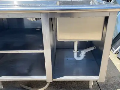 Used Falcon Restaurant Supply Used 79"x 30" Stainless Steel Beverage Drink Station with Sink and Drip Tray Drain - SS1 Underbar Equipment Illinois US | Falcon Restaurant Supply #1376124