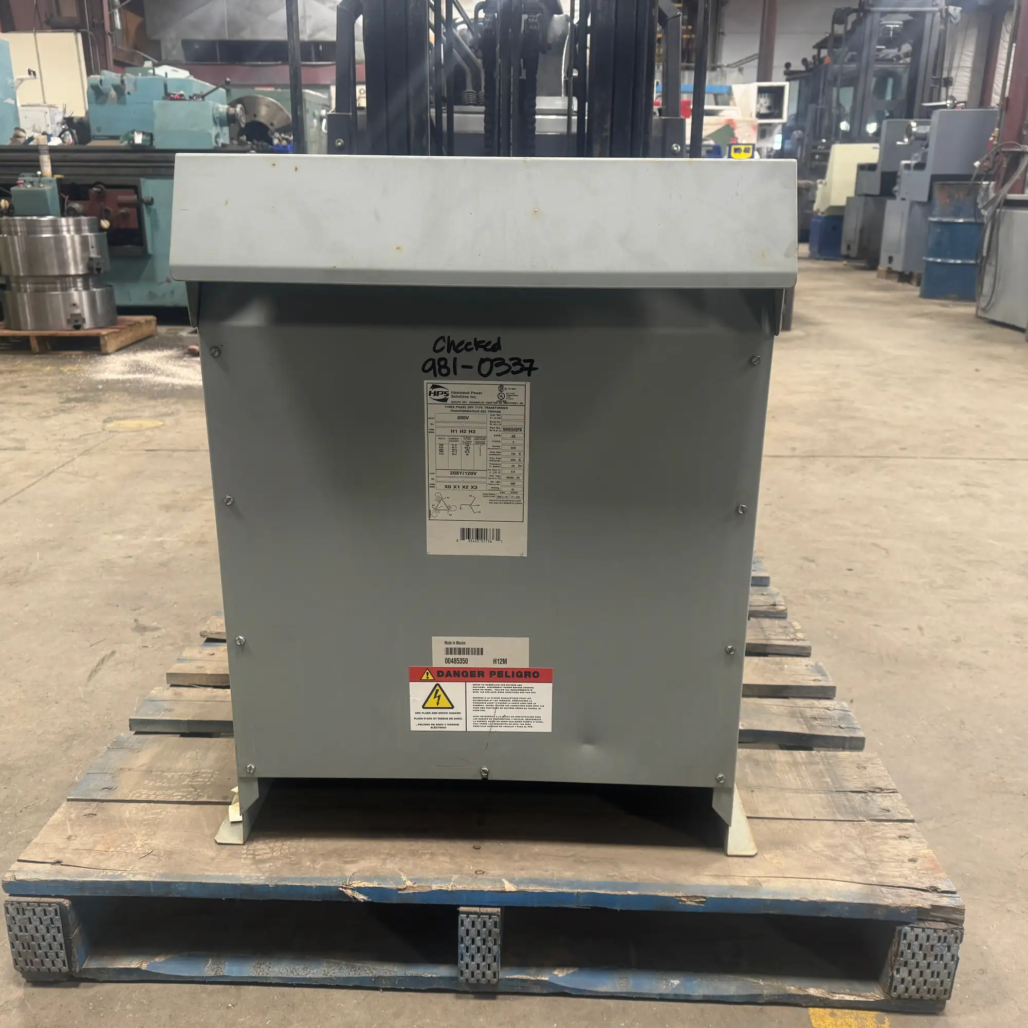 45 KVA 208Y/120V to 600v Isolation Transformer