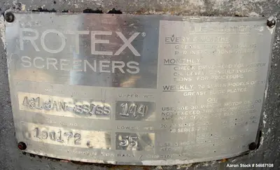 Used ROTEX 431-SAN-SS Rectangular Screeners Illinois US | Aaron Equipment #1515565