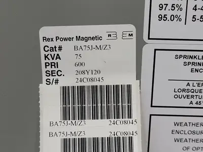 NEW REX POWER MAGNETICS BA75J-M/Z3