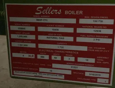 USED 2019 SELLERS 50HP-77C