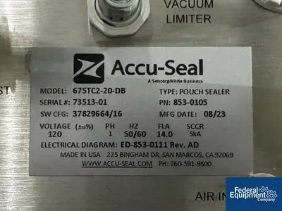 Accu-Seal 20" Accu-Seal Vacuum Pouch Sealer, 675TC2 Series