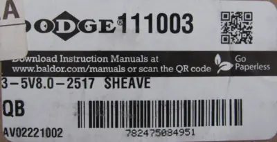 NEW DODGE 111003 SHEAVE 3-5V8.0-2517