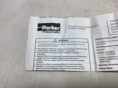 Parker Schrader Bellows AL41323BJN5300B Pneumatic Solenoid Valve 150PSI 6.0Watts