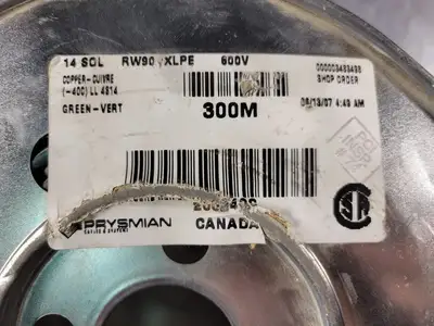600V Solid Copper Wire RW90 XLPE, 14 AWG