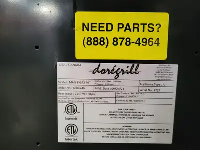 Doregrill MAG Series Gas 8 Spit Rotisserie W/ 40 Bird Capacity, Natural Gas