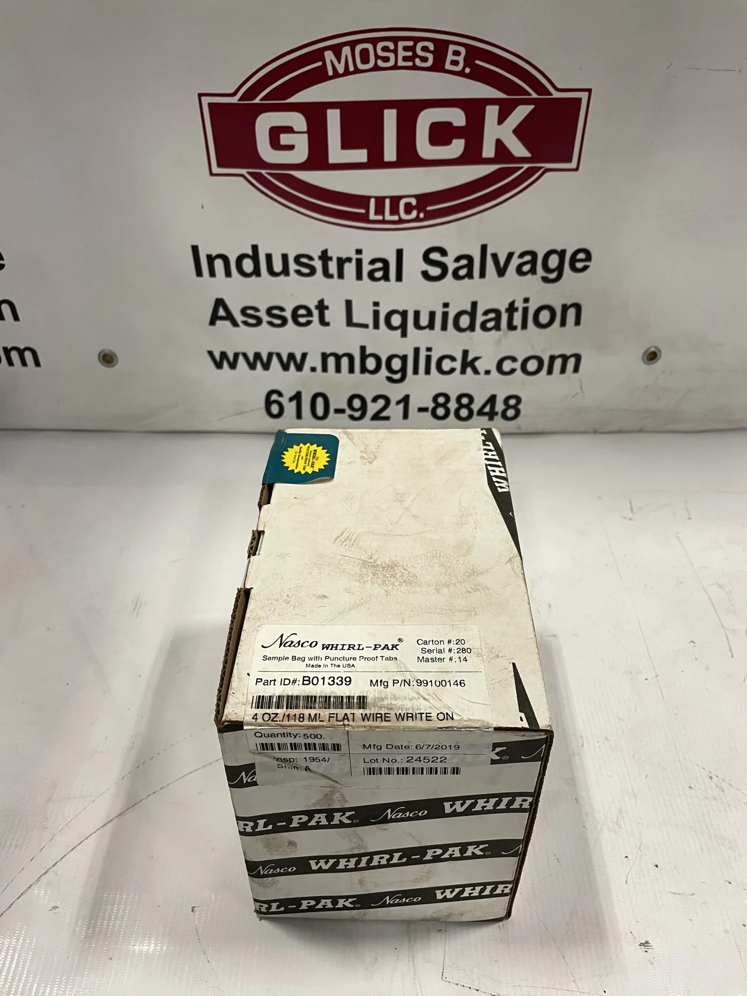 Nasco Whirl-Pak B01339 4oz Sample Bag 99100146 -NIB of 500