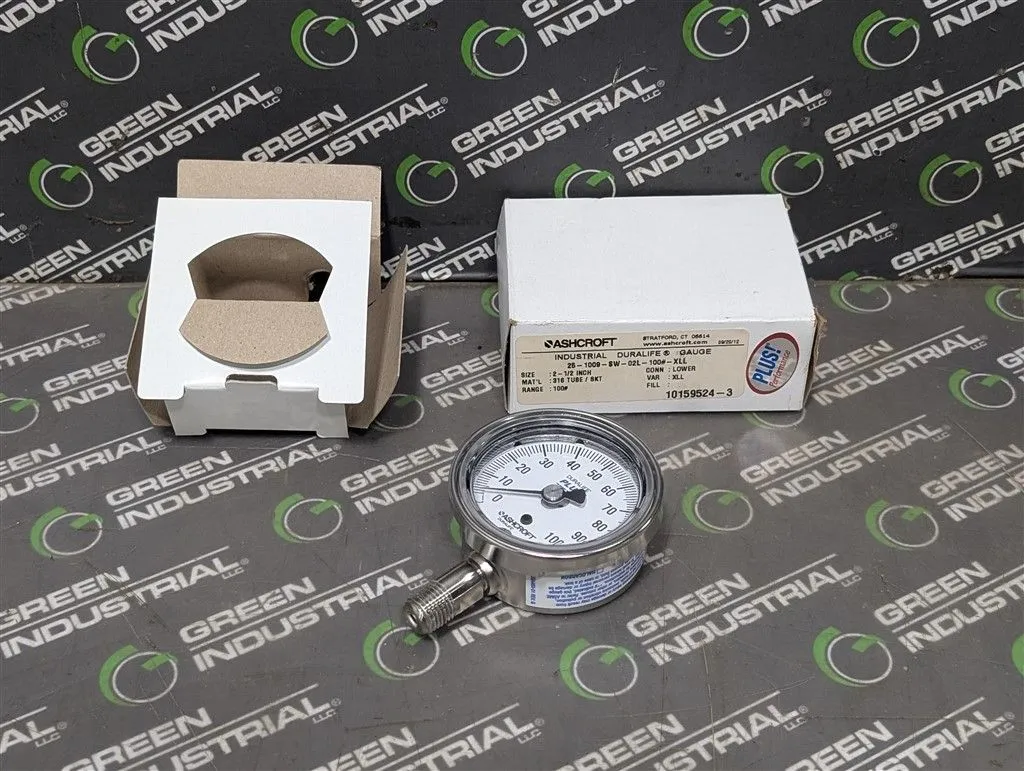 Ashcroft 25-1009-SW-02L-100#-XLL Duralife Gauge 0-100 PSI New NIB