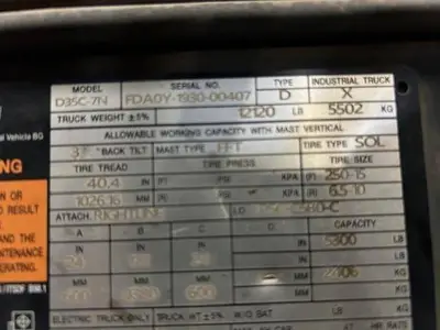 Used 2021 DOOSAN D35C-7 Internal Combustion Forklifts: Pneumatic Tire Illinois US | Somerset Equipment Sales #1546154