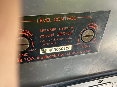 Used TOA 380-SE Commercial Audio/Visual Equipment Michigan US | Miedema Asset Management Group #1487914