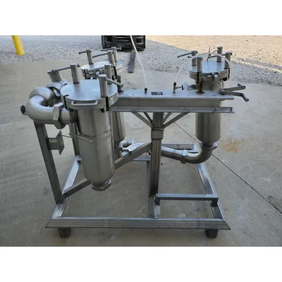 Used Stainless Steel Sanitary Basket Strainer Filter Housings [rack of three]