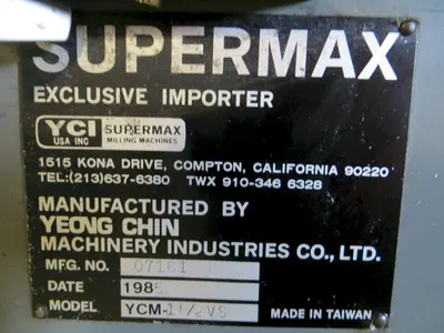 9" x 42" Supermax Vertical Milling Machine w/ Acu-Rite Digital Readout