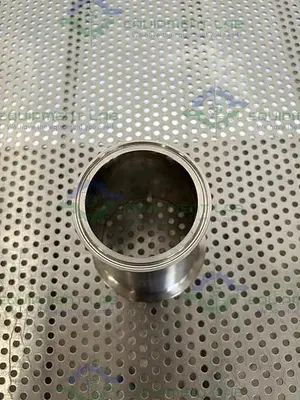 USED STAINLESS STEEL REDUCER W/ 3" TO 4" SANITARY FITTINGS