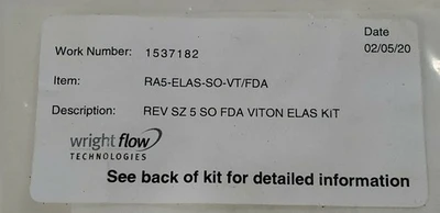NEW Wright Flow Technologies RA5-ELAS-SO-VT/FDA