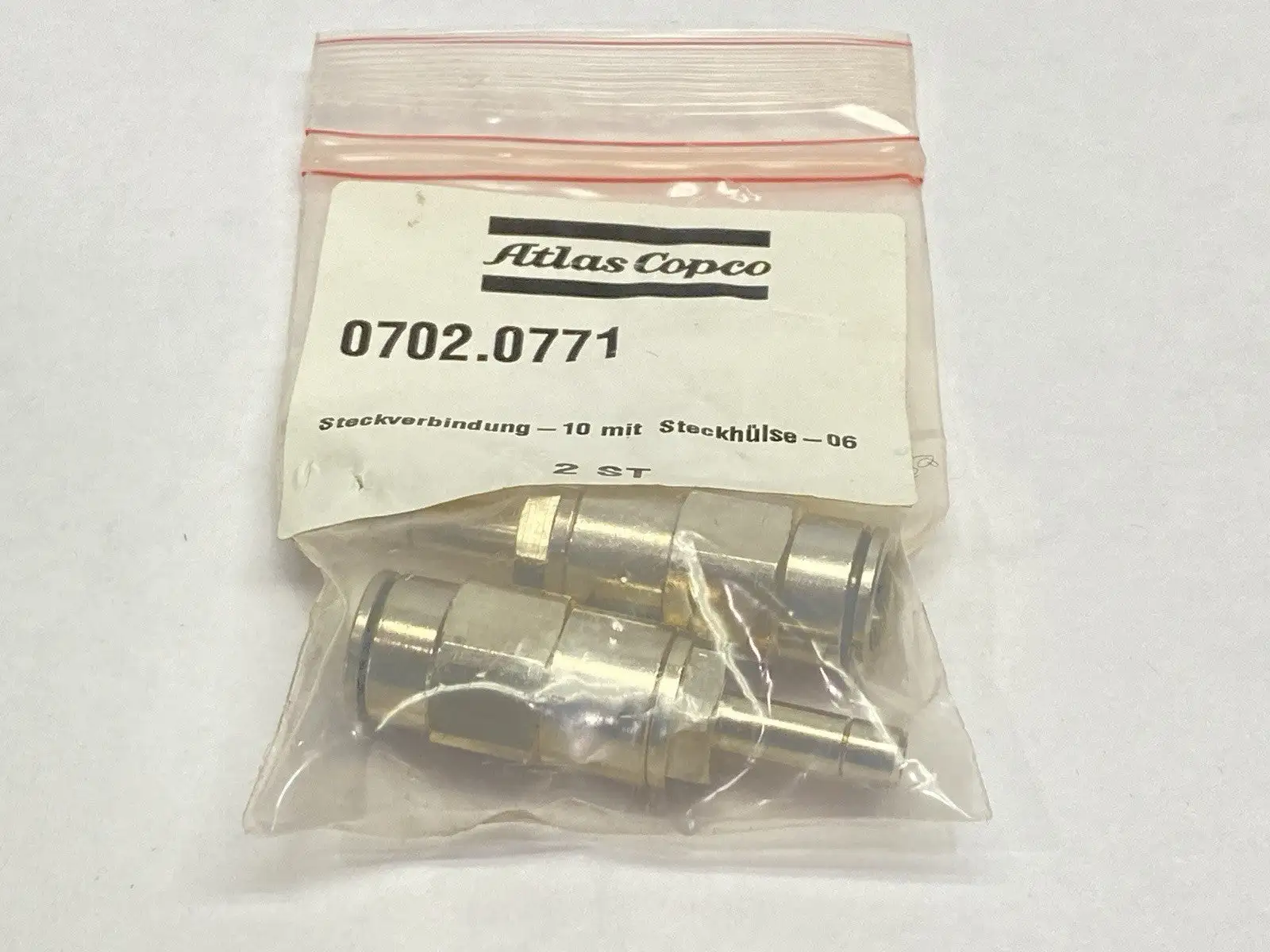 0702.0771 | Atlas Copco  Plug Connection 10 WIth Plug Sleeve 06 LOT OF 2 - New Other