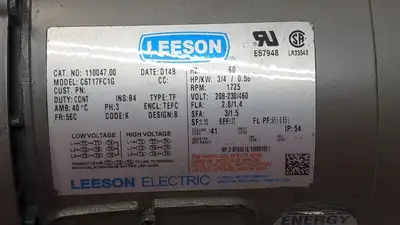 110047.00,F721B-40K-B5-J | Leeson 110047.00 Electric Motor w/Boston Gear F721B-40K-B5-J - Used