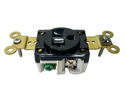 New | in-Stock Hubbell Black Straight Blade Single Receptacle 2-Pole 3-Wire 125V 20A Electrical Fittings Michigan US | Maverick Industrial Sales #1402538