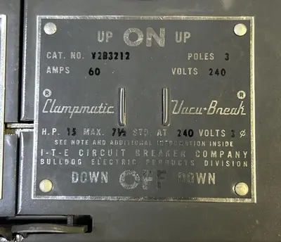 Used ITE V2B3212 Miscellaneous Equipment (Electrical & Power) | Surplus Asset Holdings #1196053