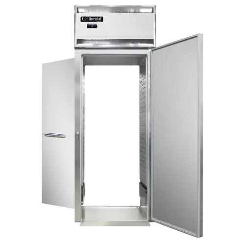 Continental D1FINRT 35 1/4" Designer Line One Section Roll Thru Freezer, (2) Right Hinge Solid Doors, 115/208-230v