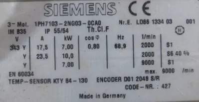 NEW SIEMENS 1PH7103-2NG03-0CA0 SERVO MOTOR 1PH71032NG030CA0