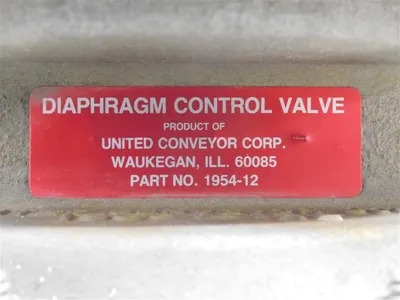 United Conveyor Corp. 1954-12 Diaphragm Control Valve New No Box