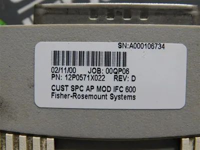 Fisher-Rosemount Systems 12P0571X022 CUST SPC AP MOD IFC 600 Module Rev.D Used