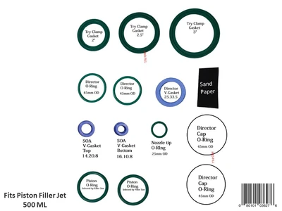 Consumable Kit (Viton) Fits Piston Filler Jet