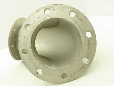90° Elbow Pipe Fitting 4" Flanged Aluminum 8-Bolt