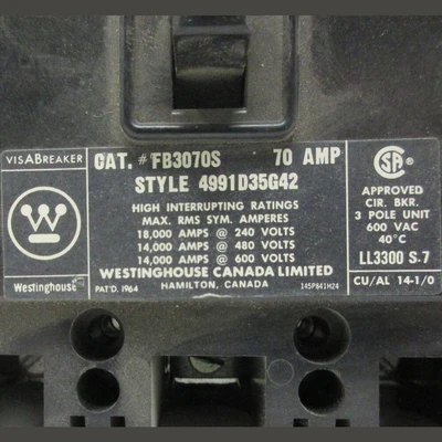Westinghouse FB-S 70 Amp Breaker