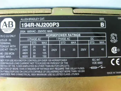 USED Allen-Bradley 194R-NJ200P3