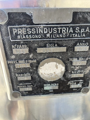 1,000L S/S JKTD  Hemis  Pressindustria Scrape Surface Anchor Reactor