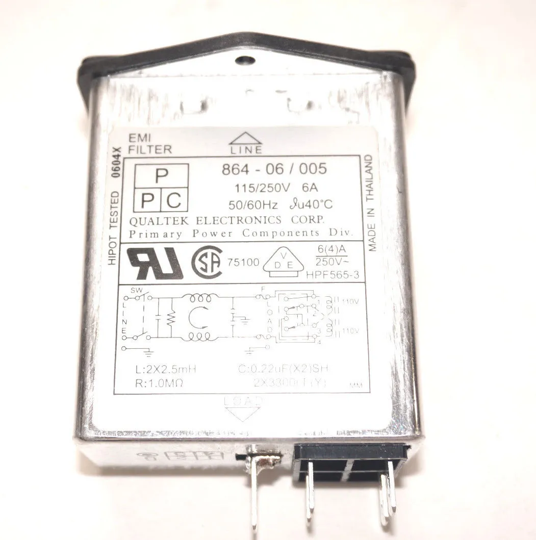 USED QUALTEK ELECATRONICS 864-06/005 EMI FILTER 86406005