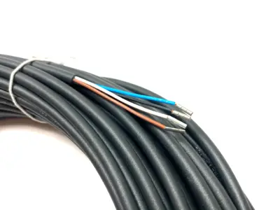 USED BECKHOFF SINGLE ENDED POWER CABLE M8 4-PIN TO LEADS, 20M LENGTH