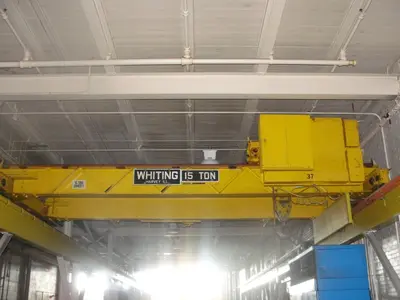 SPC9227  Material Handling Equipment Whiting 15 ton capacity bridge crane 20' span span, One hoist