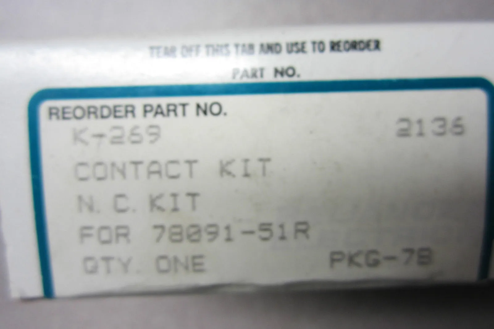NEW SEALED RELIANCE ELECTRIC K-269 CONTACT KIT K269