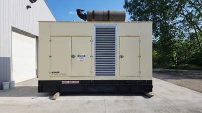 2007 500KW Kohler 500REOZVB Enclosed Generator w Base Tank 480V Volvo 350 Hours Serviced & Tested
