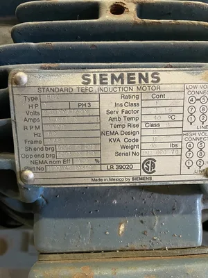 Dean PH-2111 Cast Iron Centrifugal Pump 1-1/2x3x8 1HP 70gpm 3PH