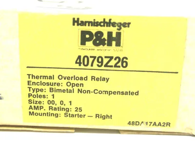 NEW HARNISCHFEGER 4979Z26 OVERLOAD RELAY
