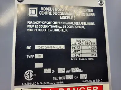 USED SQUARE D MODEL 6