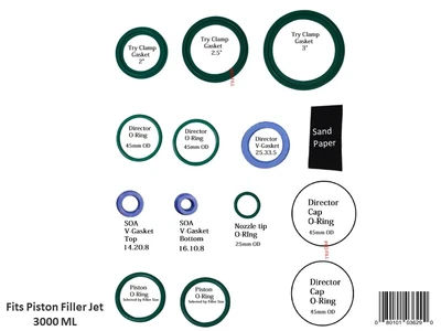 Consumable Kit (Viton) Fits Piston Filler Jet