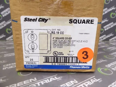 Lot of 25 Thomas & Betts RS19CC Duplex Receptacle / GFCI Cover 4" Square New NIB