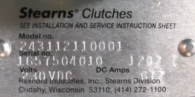 NEW STEARNS 10781443 CLUTCH 1202E CL.S 243112110001 10781443 501120614