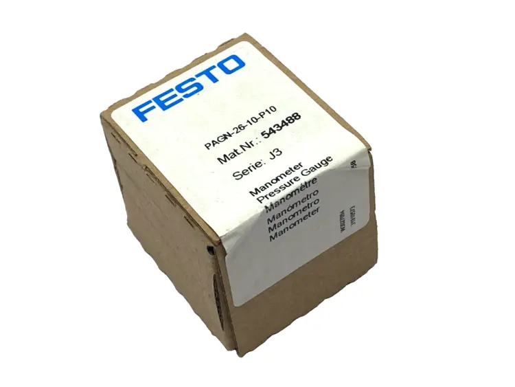 New | in-Stock Festo Pressure Gauge, 0-145PSI, 0-10bar, 543488 Lab Manometers Michigan US | Maverick Industrial Sales #1395169