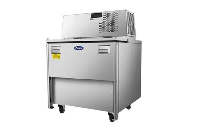 New | in-Stock Atosa New Atosa AMC-3401 34" Forced Air Milk Cooler - Single Access Bottle Coolers Illinois US | Falcon Restaurant Supply #1375544