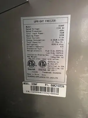 Used DUKERS D28AF Freezers Florida US | BAM Discount Restaurant Equipment #1321472