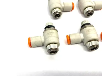 New | in-Stock SMC PNEUMATIC FLOW CONTROL ELBOW FITTING 5/32" OD TUBE Hoses | Maverick Industrial Sales #1110350