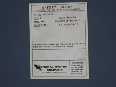 Used GENERAL SWITCH CO 2003NTI Disconnects Ohio US | HGR 24 #785467
